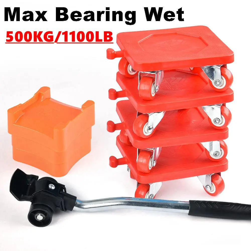 Elevador y transportador de muebles con ruedas, herramienta resistente para mover muebles, con mango ergonómico, elevador y deslizadores para facilitar el transporte.