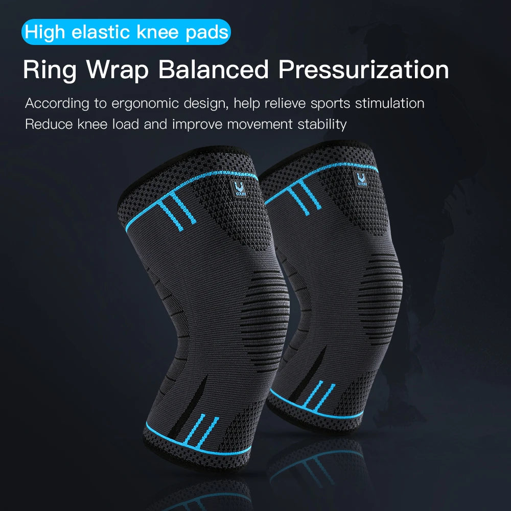 Compression Knee Support Sleeve Elastic Breathable Knee Pads Brace Springs Gym Sports Protector Basketball Volleyball Run
