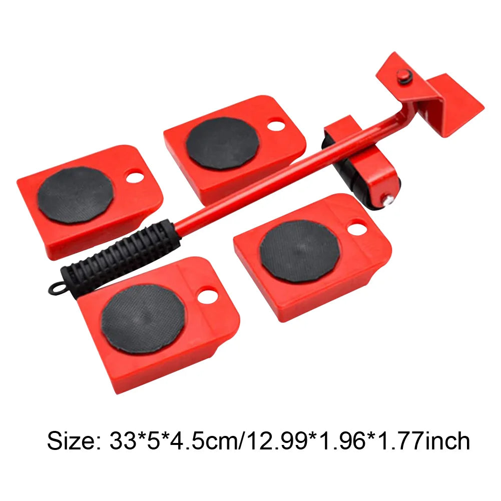 Elevador y transportador de muebles con ruedas, herramienta resistente para mover muebles, con mango ergonómico, elevador y deslizadores para facilitar el transporte.