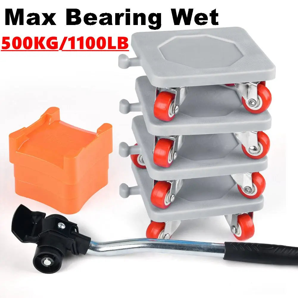 Elevador y transportador de muebles con ruedas, herramienta resistente para mover muebles, con mango ergonómico, elevador y deslizadores para facilitar el transporte.