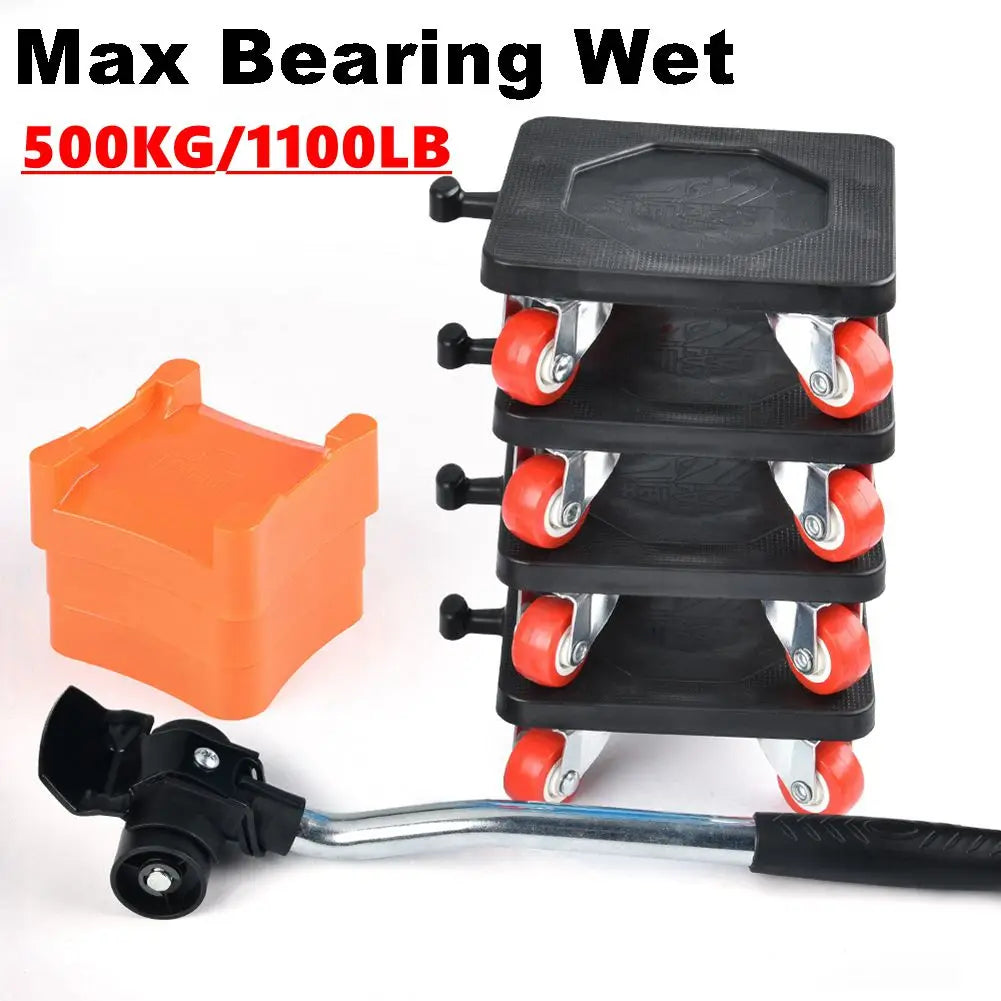 Elevador y transportador de muebles con ruedas, herramienta resistente para mover muebles, con mango ergonómico, elevador y deslizadores para facilitar el transporte.